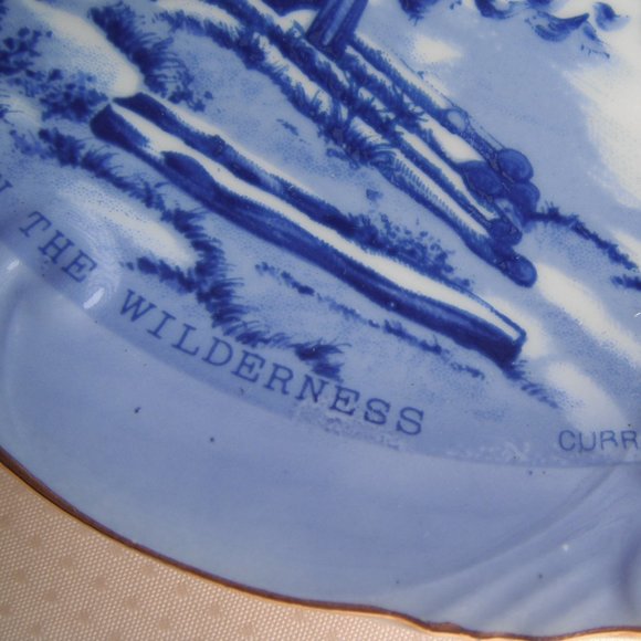 Vintage 2 Plates Currier & Ives Winter Scenes Blue-White Home Wall Decor Japan - Picture 5 of 11